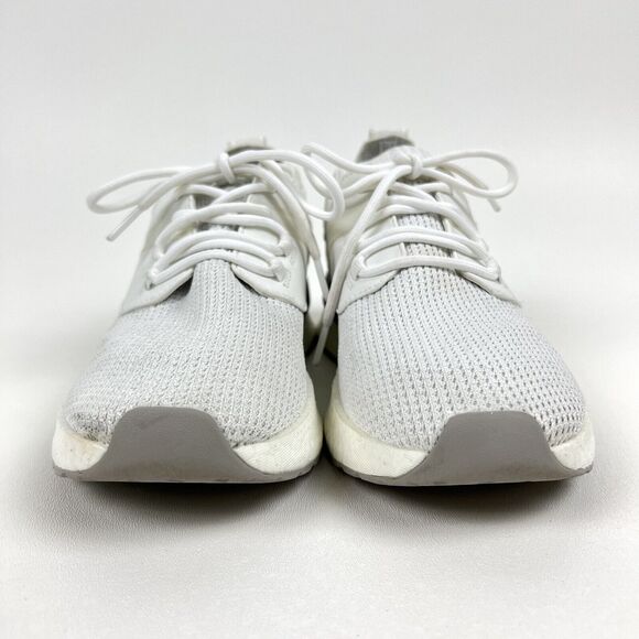 Kenneth Cole Lessia Knit Sock Sneakers Silver Mirrored Panel at Heel White Sz 8 - Picture 3 of 11